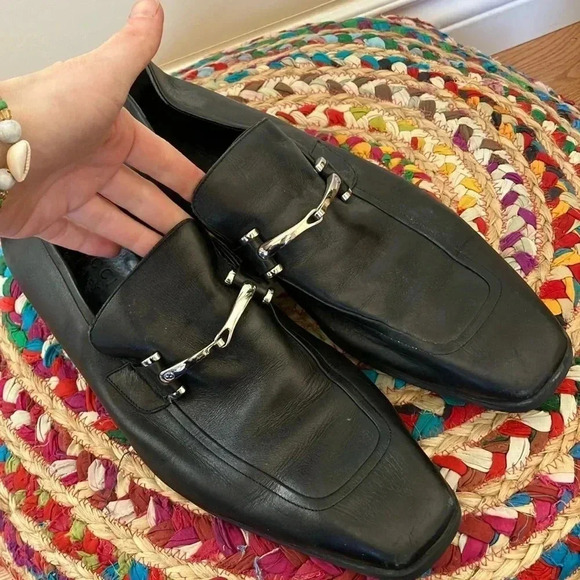 Gucci black silver horsebit  loafers - Picture 1 of 8